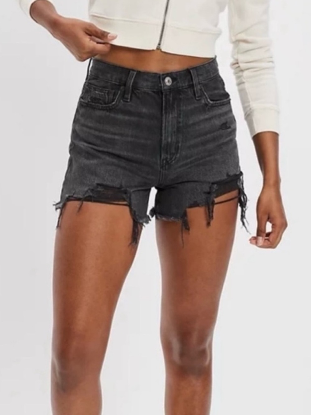 American Eagle 90s Boyfriend Short in Black Denim Women’s Size 10 Jean Shorts
